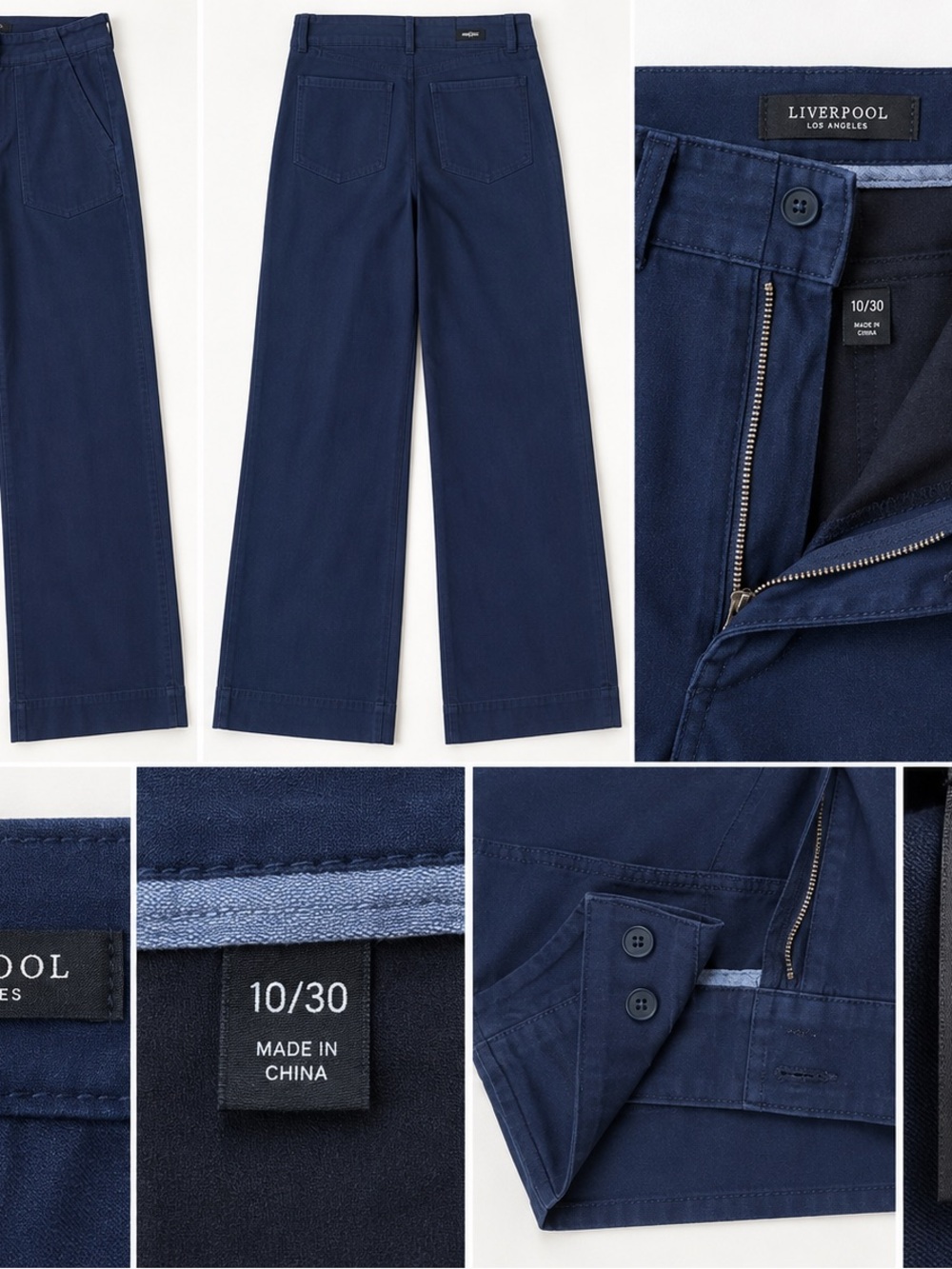 Liverpool Wide-Leg Women's Pants in Navy